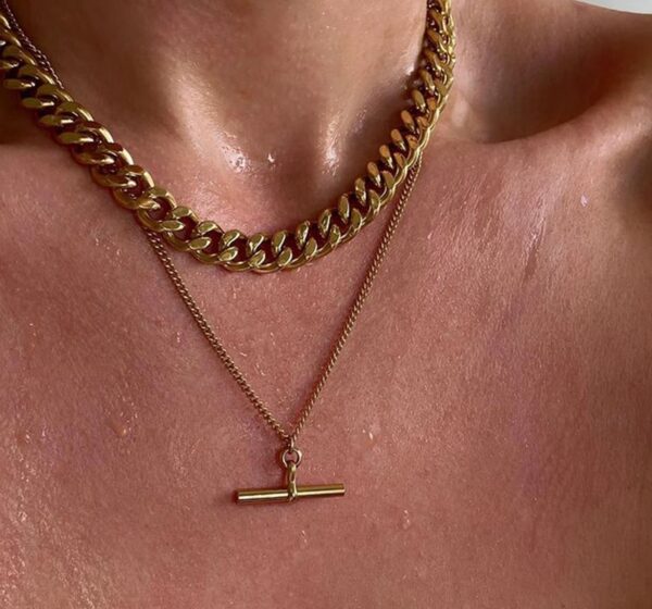 T bar necklace