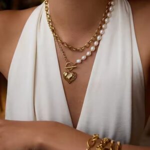 pearl heart pendant necklace