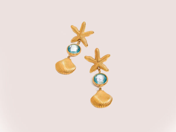 starfish seashell earrings