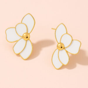 blossom earrings white